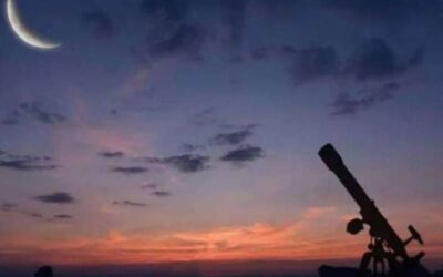 moon and telescope