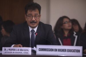 Photo by RUY L. MARTINEZ-pt2/news_aug/08_10/090818_ched1_martinez-Commission on Higher Education OIC Dr. Prospero De Vera on Thursday, defends the CHED proposed budget for 2019 at the House committee on appropriations hearing.