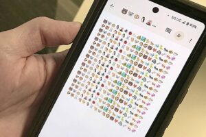 This photo illustration created on Monday, Dec. 11, 2023, shows emojis on a smartphone screen in Washington, D.C. AFP PHOTO