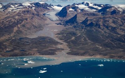 This aerial photograph taken on August 11, 2023 shows a glacier around "Constable Point" severely melted due to warm temperatures along the Scoresby Sound Fjord, in Eastern Greenland. The Arctic saw its warmest ever summer in 2023, the result of accelerating human-caused climate change that is pushing ecosystems and the people that depend on them into uncharted territory, according to an official report on December 12, 2023. Average summer surface air temperature from the months of July-September was 43 degrees Fahrenheit (6.4 Celsius), the highest since records began in 1900.

Olivier MORIN / AFP