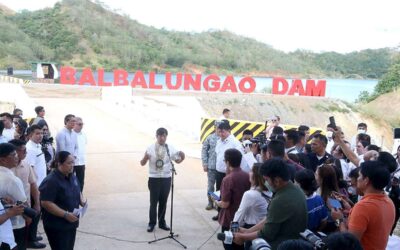 IRRIGATION PROJECT President Ferdinand Marcos Jr. leads the inauguration of the Balbalungao Small Reservoir Irrigation project in Barangay San Isidro, Lupao, Nueva Ecija, on Wednesday, Dec. 13, 2023.PHOTO BY RENE H. DILAN