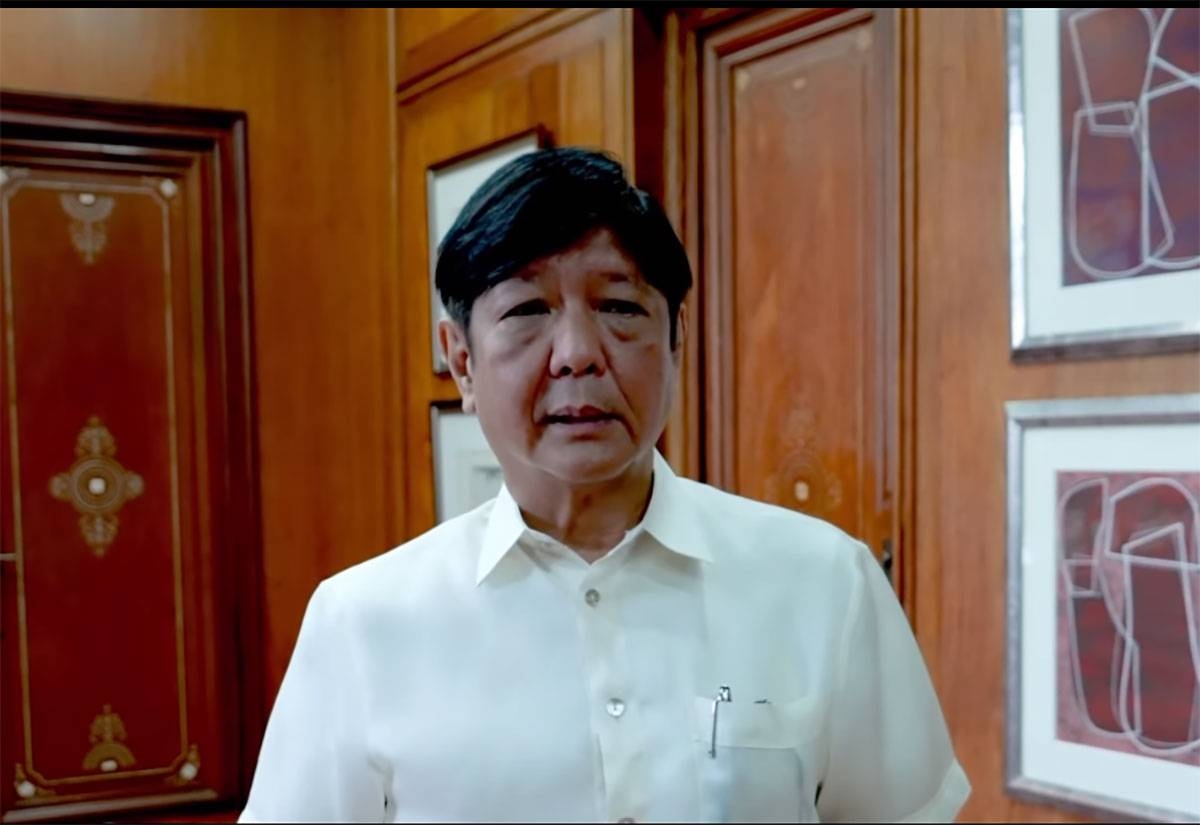 President Ferdinand Marcos Jr. Screengrab from President Marcos video message.