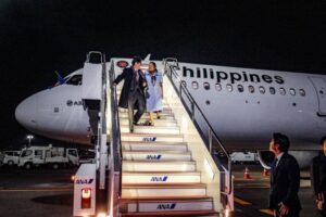 President Ferdinand Romualdez Marcos Jr. with the Philippine delegation arrives at Haneda Airport, Tokyo, Japan on Friday, December 15, 2023 at 7:13pm (Tokyo time) to participate at the Commemorative Summit for the 50th Year of Association of Southeast Asian Nations (ASEAN)-Japan Friendship and Cooperation on 15-18. Photo by Yummie Dingding/ PPA POOL