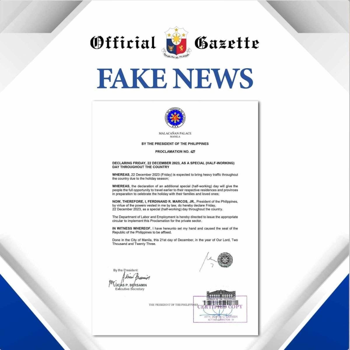 PHOTO FROM OFFICIAL GAZETTE