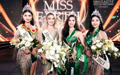 WOMEN OF THE EARTH Miss Earth  Drita Ziri of Albania with her court Miss Earth Air Yllana Marie Aduana from the Philippines, Miss Earth Water Đỗ Lan Anh from Vietnam and Miss Earth Fire Cora Bliault from Thailand. Ziri was crowned Miss Earth  on Friday, Dec. 22, 2023, at the Van Phuc City, Ho Chi Minh in Vietnam. CONTRIBUTED PHOTO