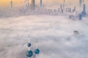 cloudy building