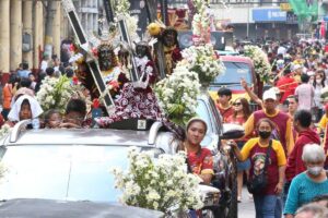 A procession and blessing of the replicas of the Black Nazarene at the Quiapo Church in Manila on Wednesday, Jan. 3, 2024 are preludes to the feast on January 9. PHOTO BY RENE H. DILAN