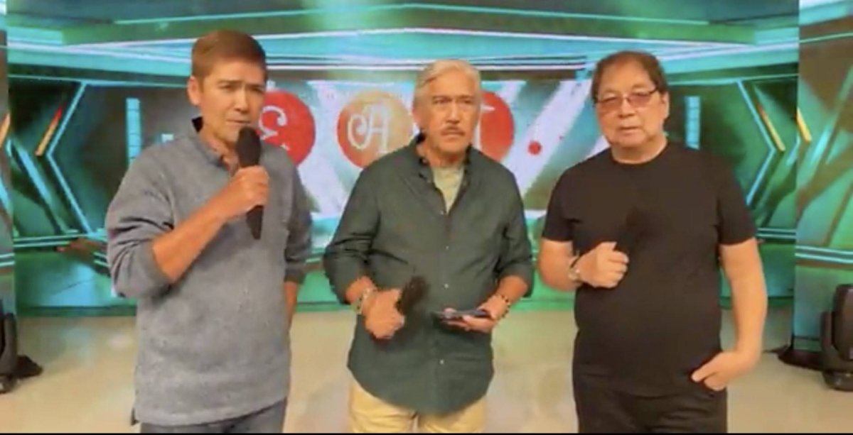 'TRULY OURS'
A screenshot from Tito, Vic and Joey's official Facebook page on Friday, Jan. 5, 2024, when Tito Sotto read a court ruling favoring their complaint of copyright infringement on the use of 'Eat Bulaga' by the noontime show's former producer, Television and Production Exponents (TAPE) Inc., and GMA Network, Inc. which had been airing the program since 1979 before moving to TV5. SCREENGRAB FROM TVJ OFFICIAL