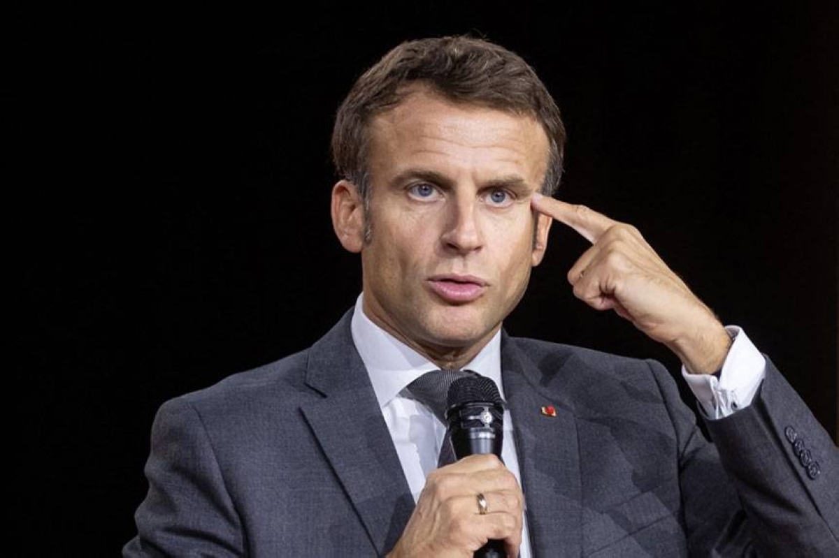 ALWAYS ON MY MIND France's President Emmanuel Macron speaks during the annual tech conference 'Inno Generation,' organized by French investment bank Bpifrance, in the capital Paris on Thursday, Oct. 6, 2022. AFP PHOTO