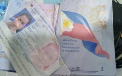 TORN APART The passport of Myren Onato is damaged by her husband on Wednesday, Jan. 10, 2024, to prevent her from leaving for Kuwait where she works. CONTRIBUTED PHOTO