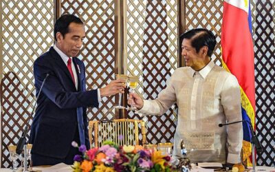 Marcos and Widodo Discuss Defense Cooperation and South China Sea Developments To stronger ties President Ferdinand Marcos Jr. toasts Indonesian President Joko Widodo at the state luncheon held at Malacañang on Wednesday, Jan. 10, 2024. FROM PPA POOL