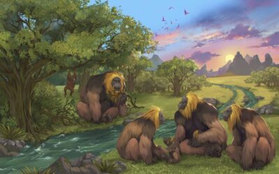Climate Change Likely Caused Extinction of Largest Great Ape This illustration provided by researchers depicts Gigantopithecus blacki in a forest in the Guangxi region of southern China. PHOTO BY GARCIA/JOANNES-BOYAU/SOUTHERN CROSS UNIVERSITY