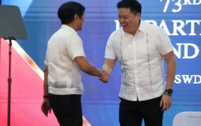 President Ferdinand Marcos Jr. with DSWD Secretary Rex Gatchalian and USec Eduardo Punay during the 73rd Anniversary of the Department of Social Welfare and Development (DSWD) in Batasan Complex Quezon City. PHOTO BY: RENE H. DILAN