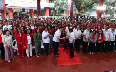 President Ferdinand Marcos Jr., with Department of Social Welfare and Development Secretary Rex Gatchalian and Undersecretary Eduardo Punay, during the launch of the disaster response mechanisms of the DSWD on its 73rd Anniversary at the Batasan Complex in Quezon City on Friday, Jan. 12, 2024. PHOTOS BY RENE H. DILAN