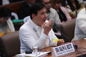 Photo by: J. Gerard Seguia
Sen. Ralph Recto gestures during the Senate hearing on the extension of the permit to own and carry firearms and ammunitions at the Senate of the Philippines  in Pasay City.