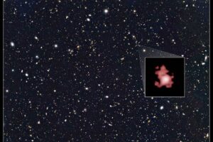 Far, far away This handout image released by NASA/ESA/STScI on March 3, 2016, shows the bright infant galaxy, named GN-z11, seen as it was 13.4 billion years in the past, just 400 million years after the Big Bang. AFP PHOTO