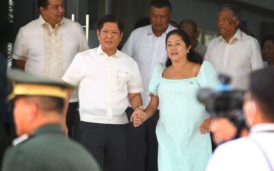 President Ferdinand R. Marcos Jr, with First Lady Liza Araneta Marcos, as they depart for Indonesia to attend the 42nd ASEAN summit, inside the Villamor Air Base in Pasay City, on May 9, 2023. THE MANILA TIMES FILE PHOTO/MIKE ALQUINTO