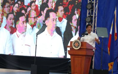 President Ferdinand Marcos Jr., with Department of Social Welfare and Development Secretary Rex Gatchalian and Undersecretary Eduardo Punay, during the launch of the disaster response mechanisms of the DSWD on its 73rd Anniversary at the Batasan Complex in Quezon City on Friday, Jan. 12, 2024. PHOTOS BY RENE H. DILAN