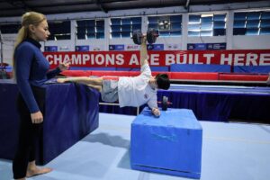 Carlos Yulo trains in Manila. PHOTO BY RIO DELUVIO