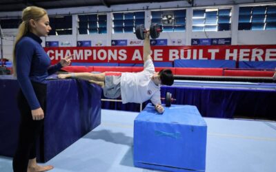 Carlos Yulo trains in Manila. PHOTO BY RIO DELUVIO