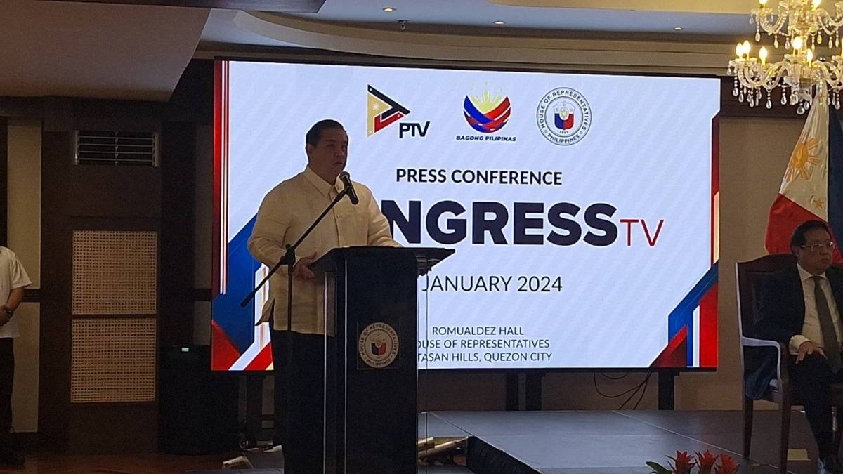 House Leaders led by Speaker Martin Romualdez and PTV General Manager Analisa Puod launch Congress TV at the House of Representatives on Monday. Romualdez said that the channel will be a "bridge" that would connect the halls of House of Representatives to "to every home, every school, and every Filipino." PHOTO BY RED MENDOZA
