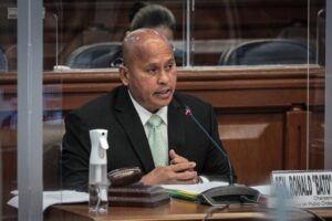 210322_senateesabong-CONTRIB DELA ROSA RESUMES E-SABONG PROBE: Sen. Ronald “Bato” Dela Rosa, chairman of the Committee on Public Order and Dangerous Drugs on Monday, March 21, 2022, presides over the third public hearing on the rising number of missing persons allegedly involved in “sabong” (cockfighting) and “e-sabong” (online cockfighting). Dela Rosa assured the public that the committee would remain focused on its objectives even after Malacañang had declined to heed a resolution signed by 23 senators expressing the sense of the Senate strongly urging the Philippine Amusement and Gaming Corporation (Pagcor) to suspend the license to operate of "e-sabong" operators and to immediately stop all activities related to the game until the cases of the missing individuals are resolved. “We use the resolution to make sure that we can shed light to this investigation. But since it was denied, we have to move on and we should not be distracted towards our main objective of this hearing which is to locate or possibly recover the living or the dead bodies of these 34 missing persons,” Dela Rosa said. SENATE PHOTOS