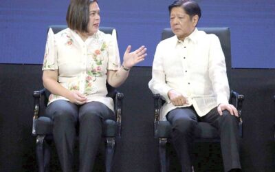 LISTENING EAR President Ferdinand Marcos Jr. listens to Vice President and Education Secretary Sara Duterte, who delivered her Basic Education Report 2024 on Thursday, Jan. 25, 2024, in Pasay City. PHOTO BY RENE H. DILAN