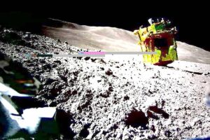 SUCCESS IN SPACE This handout photo, released on Thursday, Jan. 25, 2024, from the Japan Aerospace Exploration Agency (JAXA) and credited to JAXA, Takara Tomy, Sony Group Corp. and Doshisha University, shows the ‘Moon Sniper’ craft that landed around 55 meters (180 feet) from its target on January 20, the country’s space agency said. The photo was taken and transmitted by LEV-2 ‘SORA-Q,’ the transformable lunar surface robot that accompanied the mission. JAPAN AEROSPACE EXPLORATION AGENCY (JAXA) / TAKARA TOMY / SONY GROUP / DOSHISHA UNIVERSITY / AFP