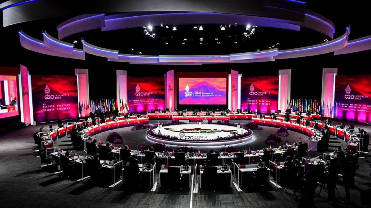 Opening ceremonies of the Group of 20 Finance Ministers and Central Bank Governors meeting in Jakarta, Indonesia, on Feb. 17, 2022. PHOTO BY XINHUA