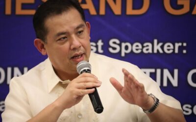 Romualdez Urges Imee Marcos to Show Respect in Senate Hearing 040822_Martin Romualdez-JGSEGUIA-House of Representatives Speaker, Martin Romualdez, discusses the economic plans of the current administration during the Philippine Chamber of Commerce and Industry's 3rd General Membership Meeting entitled, The Legislative Agenda: Priorities and Gameplans held at the Makati Diamond Resistances, Thursday afternoon. PHOTO BY J. GERARD SEGUIA