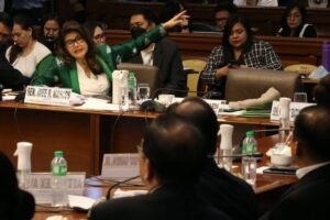 Sen. Imee Marcos, chairman of the Committee on Electoral Reforms and People's Participation, leads the inquiry on Tuesday, Jan. 30, 2024, into the alleged pay offs in the signature campaign for people's initiative to amend the 1987 Constitution. PHOTOS BY RENE H. DILAN