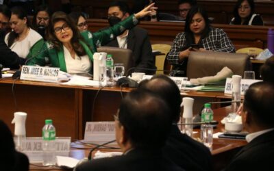Sen. Imee Marcos, chairman of the Committee on Electoral Reforms and People's Participation, leads the inquiry on Tuesday, Jan. 30, 2024, into the alleged pay offs in the signature campaign for people's initiative to amend the 1987 Constitution. PHOTOS BY RENE H. DILAN