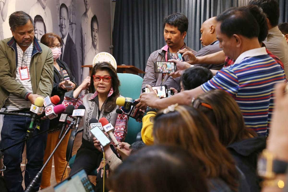 ‘CRACKS’ IN UNITEAM Sen. Maria Josefa Imelda ‘Imee’ Marcos discloses in a press conference at the Senate on Wednesday, Jan. 31, 2024, that there were ‘cracks’ in the UniTeam, the political party of President Ferdinand Marcos Jr. and Vice President Sara Duterte in the 2022 national elections. Senator Marcos, however, said that these cracks were more evident with the people below the President and vice president, whom she said still maintained a ‘good relationship.’ PHOTO BY RENE H. DILAN