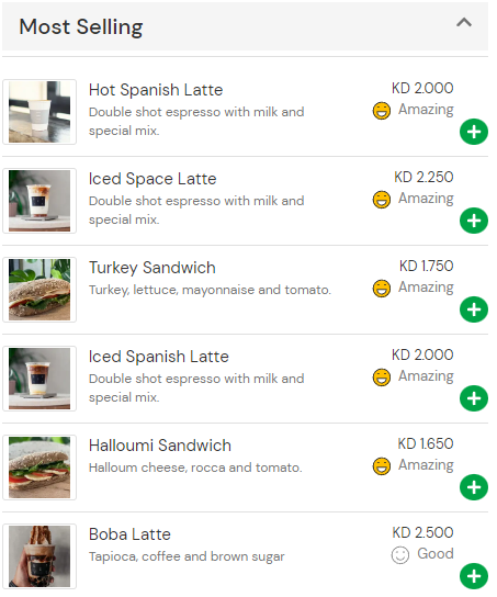 Space Cafe Most Selling