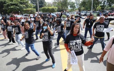 House Leaders Dismiss Claims of Government Change through Cha-cha STEP ON CHA-CHA Senate employees hold a rally on Thursday, Feb. 1, 2024, against a people’s initiative campaign to revise the 1987 Constitution. PHOTO BY RENE H. DILAN