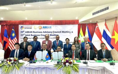 Thailand Joins Philippines in Supporting Agri-MSME Link-ups THAILAND MAKES NINE Asean Business Advisory Council (ABAC) Thailand becomes the ninth state to sign the memorandum of understanding (MoU) to a regionwide private sector-led agriculture-MSME development plan initiated in the Philippines. Present for ABAC Thailand were (seated, from left) Vathit Chokwatana, Visit Limlurcha, Kobsak Duangdee, with Asean BAC Philippines Chairman Jose Maria “Joey” Concepcion 3rd, Go Negosyo Senior Adviser Dr. William Dar, and ABAC Philippines’ George Barcelon and Michael Tan. On hand to witness and to reaffirm the commitment of the council heads to pursue the objectives of the MoU were (standing, from left) Thanongsinh Kanlagna (Laos), Moe Kyaw (Myanmar), Dr. Robert Yap (Singapore), Oudet Souvannavong (Laos), Chanthachone Vongsay (Laos), Jukhee Hong (Malaysia) and Asean BAC Executive Director Gil Gonzales. CONTRIBUTED PHOTO