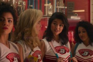 BREAKING INTO HOLLYWOOD Liza Soberano (third from left) plays Taffy in the upcoming horror-comedy film ‘Lisa Frankenstein.’ PHOTO COURTESY OF UNIVERSAL PICTURES PH
