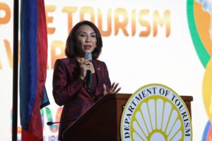 Tourism Secretary Christina Garcia Frasco leads the launch of the Philippine Tourism Awards at the Philippine International Convention Center in Manila on Friday, Feb. 2, 2024.
PHOTO BY J. GERARD SEGUIA