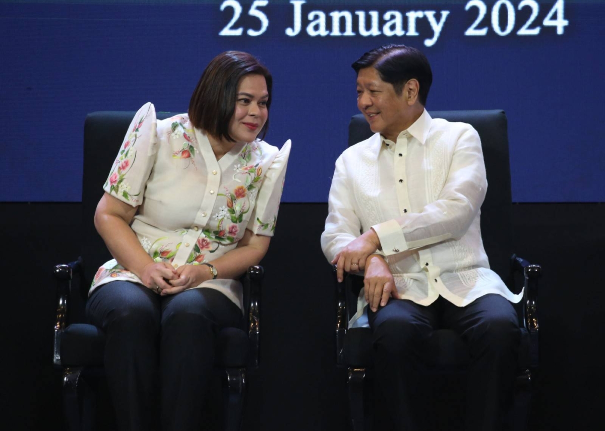 President Ferdinand Marcos Jr. attends the Basic Education Report, which Vice President and Education Secretary Sara Duterte delivered in Pasay City on Thursday, Jan. 25, 2024. PHOTOS BY RENE H. DILAN
