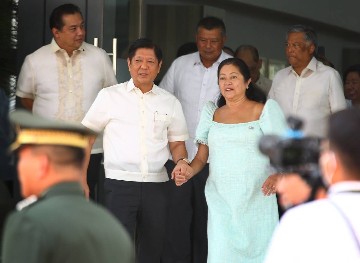 President Ferdinand R. Marcos Jr, with First Lady Liza Araneta Marcos, as they depart for Indonesia to attend the 42nd ASEAN summit, inside the Villamor Air Base in Pasay City, on May 9, 2023. THE MANILA TIMES FILE PHOTO/MIKE ALQUINTO