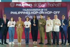 NEW HUB STOP The Department of Tourism (DoT) and SM Supermalls inaugurate the new Pasay-Parañaque Philippines Hop-On Hop-Off Travel hub at the Mall of Asia on Thursday, Feb. 8, 2024. Those who attended the inauguration are (fourth from left) DoT-National Capital Region Regional Director Sharlene Zabala-Batin, Tourism Promotions Board Chief Operating Officer Maria Margarita Nograles, Tourism Secretary Ma. Christina Frasco, Ayala Land Senior Vice President for Leasing and Hospitality Mariana Zobel de Ayala-Aboitiz, SM Supermalls President Steven Tan, and Pasay City 2nd District Councilor Joey Calixto Isidro, with partners joining them. CONTRIBUTED PHOTO
