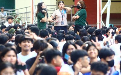 Teachers and students of the Araullo High School in Manila vacate their classrooms after feeling tremors on Tuesday, Dec. 5, 2023. A magnitude 5.9 earthquake jolted Lubang municipality in Occidental Mindoro on Tuesday, the Philippine Institute of Volcanology and Seismology said. PHOTOS BY MIKE ALQUINTO