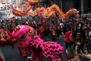 PHOTO BY RENE H. DILAN
CHINESE NEW YEAR-100224-DILAN
Visitors flock to Ongpin St., Binondo, Manila and enjoy watching the performers of the Dragon Dance in celebration of the Chinese New Year on Saturday, February 10, 2024. Binondo, considered as the oldest Chinatown in the world, marks the 430th year anniversary dating back to the Spanish colonial era.