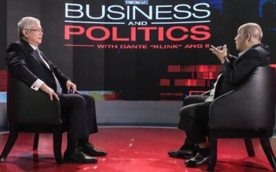 WAITING GAME Former TV host and now SMNI public relations consultant Jay Sonza (right) with The Manila Times Chairman and Chief Executive Officer Dante ‘Klink’ Ang 2nd, host of ‘Business and Politics’ program.