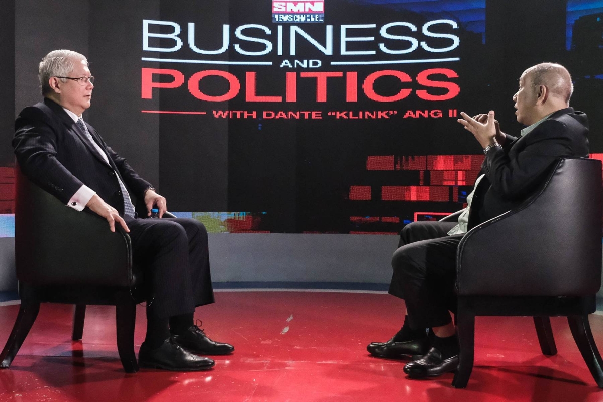 WAITING GAME Former TV host and now SMNI public relations consultant Jay Sonza (right) with The Manila Times Chairman and Chief Executive Officer Dante ‘Klink’ Ang 2nd, host of ‘Business and Politics’ program.