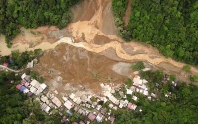 Landslide Death Toll Rises to 68 in Southern Philippines This screengrab from AFPTV aerial video footage taken on Wednesday, Feb. 7, 2024, shows the site of a landslide in Davao de Oro province on Mindanao island in the southern Philippines. At least five people were killed and 31 injured when a rain-induced landslide engulfed two buses and houses in a mountainous region of the southern Philippines, an official said. PHOTO BY RENANTE NAPARAN/AFP