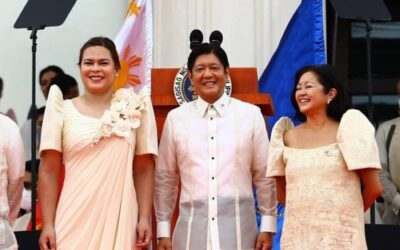President Ferdinand "Bongbong" Romualdez Marcos takes his oath as the 17th President of the Republic of the Philippines, at the National Museum grounds in Manila, on 30 July 2022. Supreme Court Chief Justice Alexander Gesmundo administered the oath taking. The new President arrived with his wife Liza Araneta Marcos, and their 3 sons Simon, Vincent and Ilocos Norte Representative Sandro Marcos. (PHOTO: MIKE ALQUINTO)