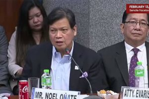 Pirma convenor Noel Oñate. Screengrab from Senate Hearing FB live