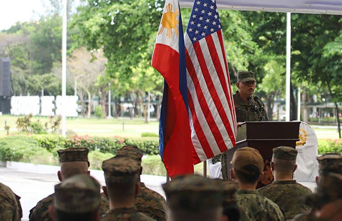 Army on a podium