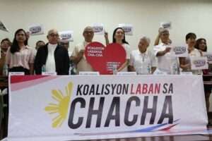 Religious and various group's launch ed Wednesday, February 14 at Knight's of Columbus, a coalition against a renewed push for Charter Change(Cha-Cha) which they said will not solve the country's contrary to its proponents.PHOTO BY: RENE H. DILAN